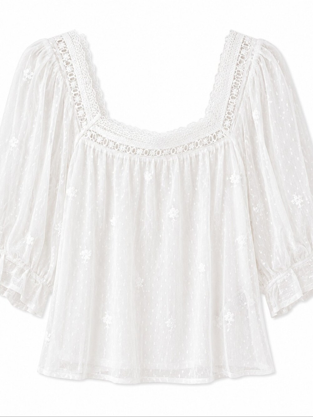 GAP Elegant Sheer White Blouse XXL